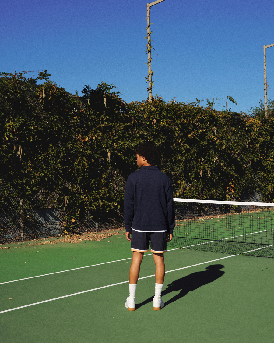 (image for) Exquisite Workmanship Racquet Club Collared Sweatshirt, Relaxed Fit